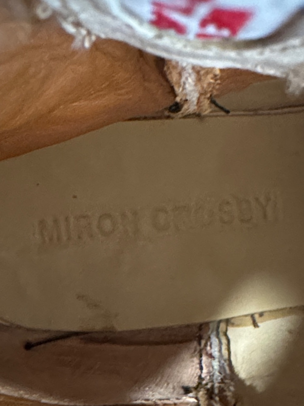 Miron Crosby Two-Tone Tassel Western Boots - Brown, Cream & Orange - Picture 2 of 7